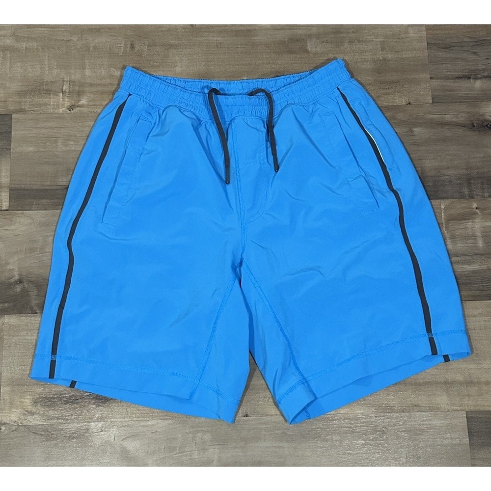 Lululemon Men's Medium Blue Lined Athletic Shorts 8.5" Inseam Drawstring
